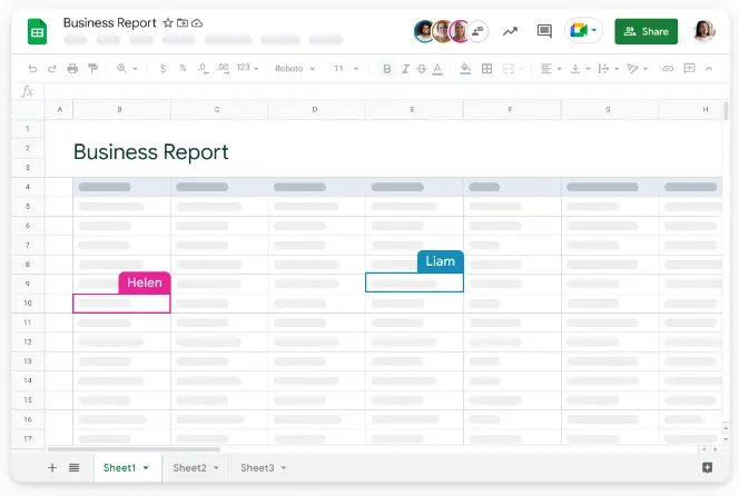 Google Sheets spreadsheet.