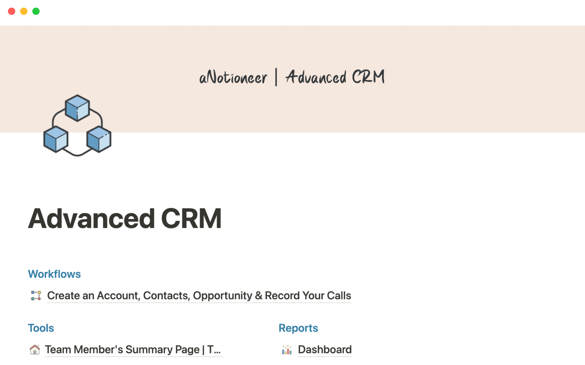 Advanced CRM Notion template