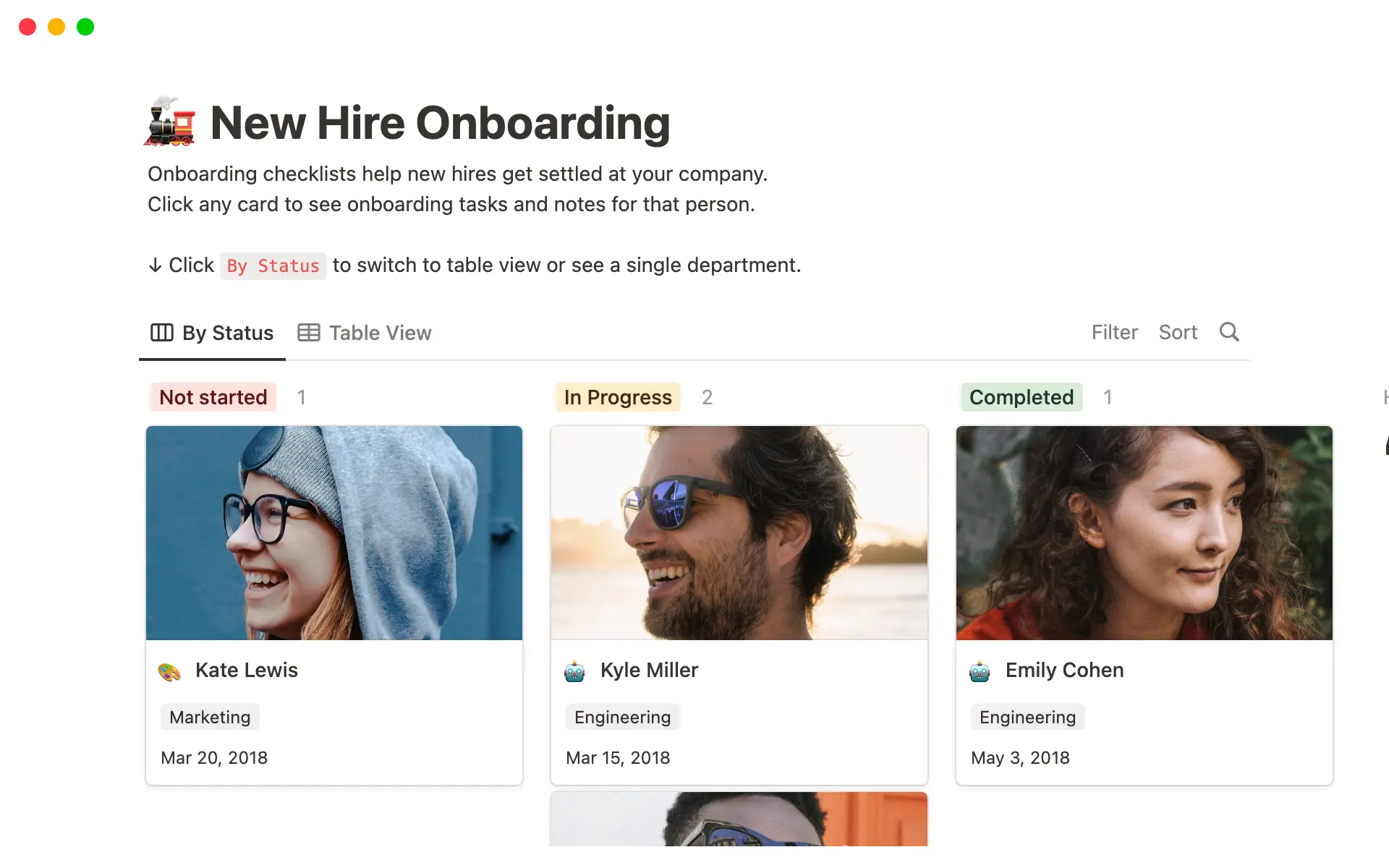 New Hire Onboarding template