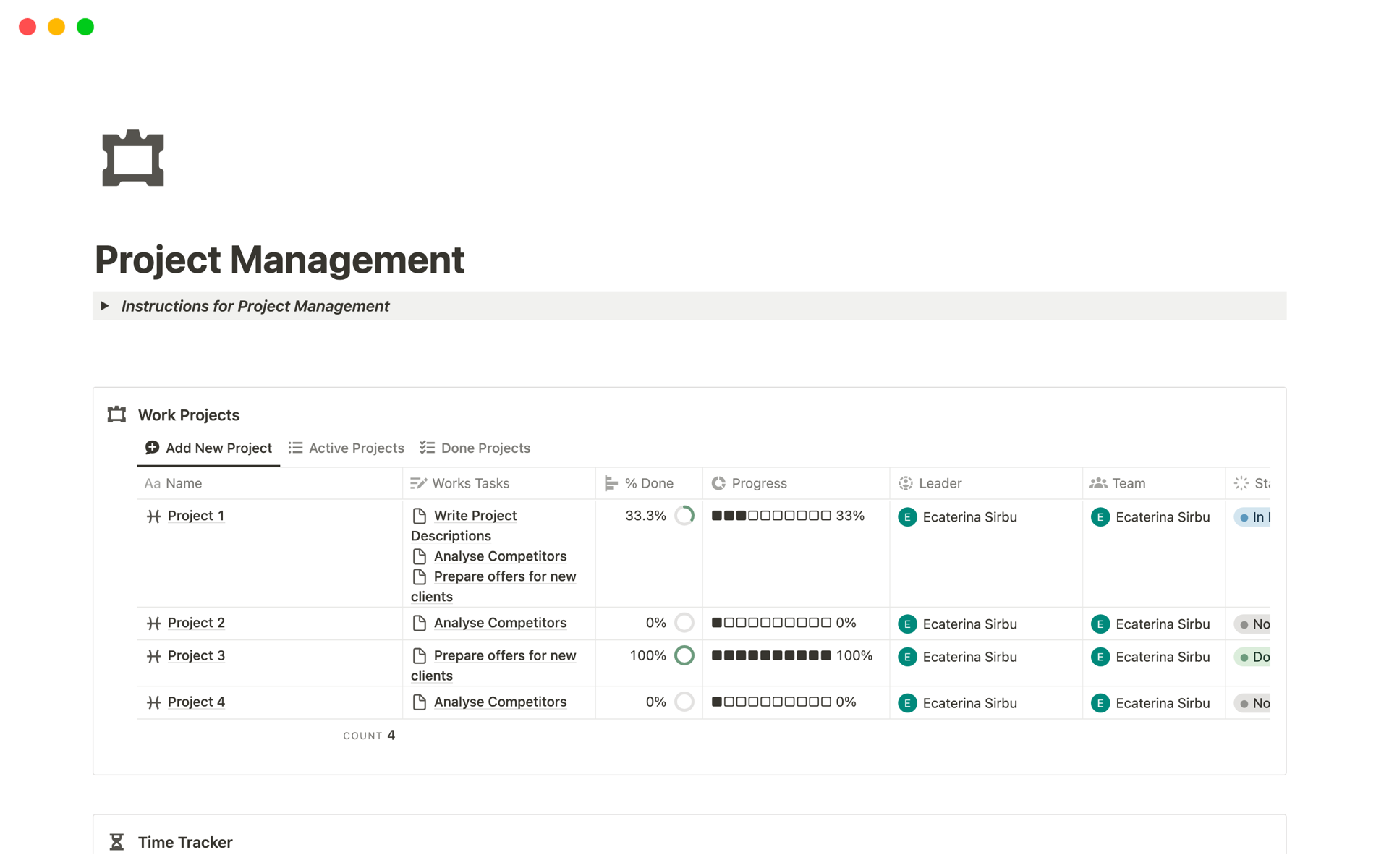 Project Management template