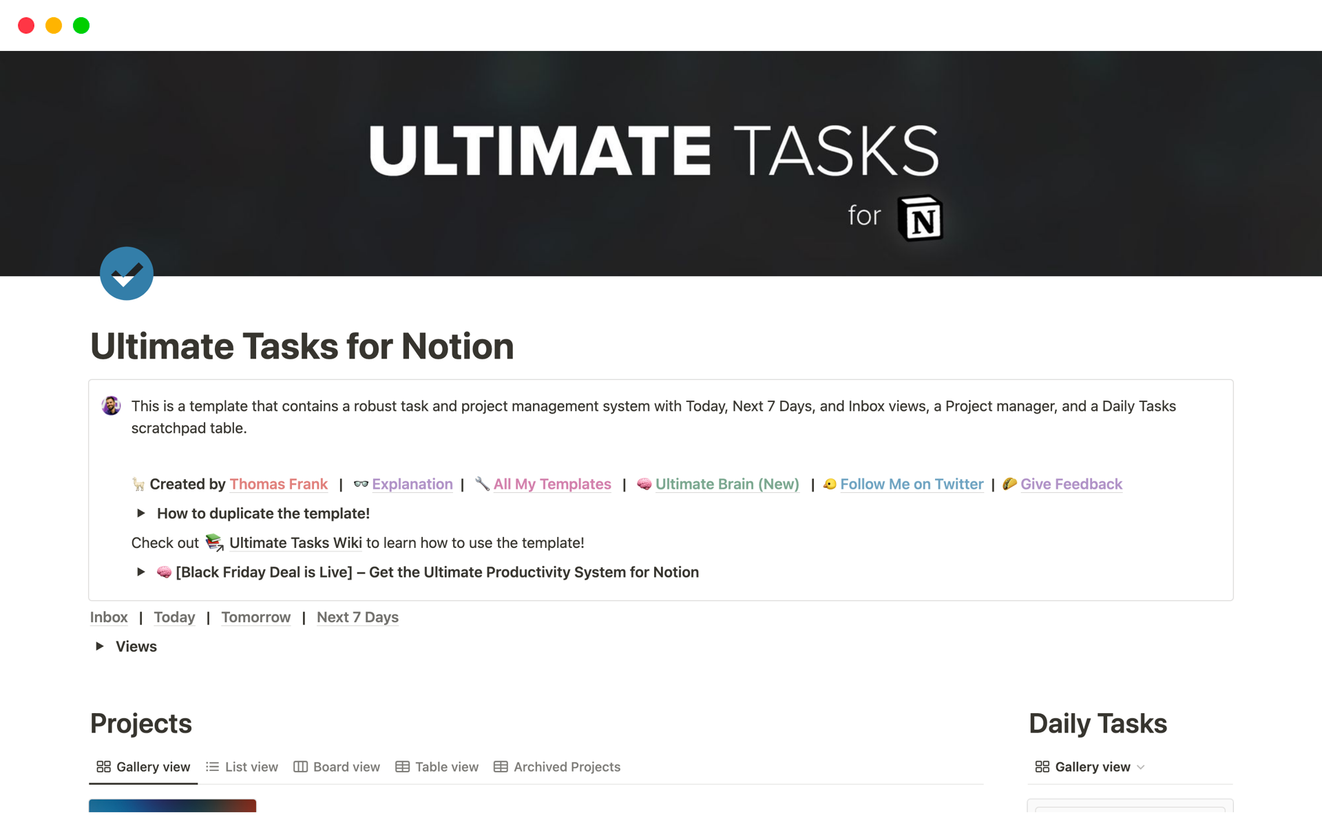 Ultimate Tasks template