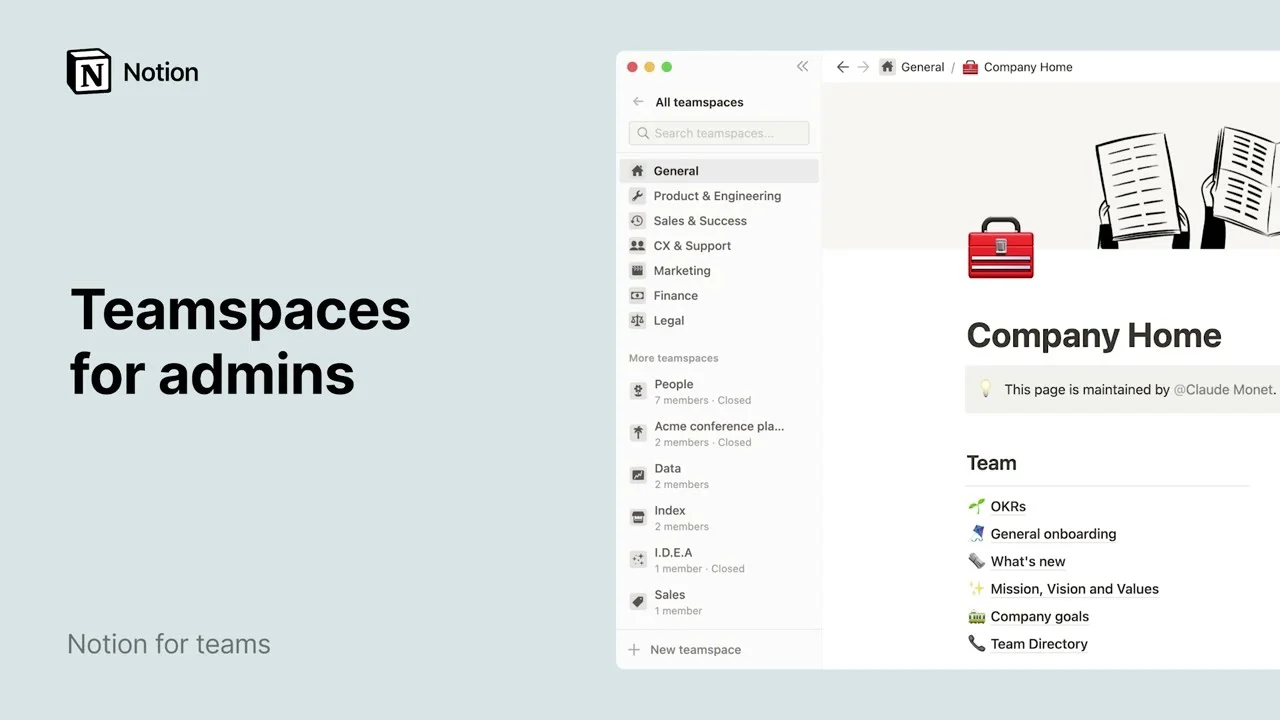 Teamspaces streamline access to information with dedicated spaces.