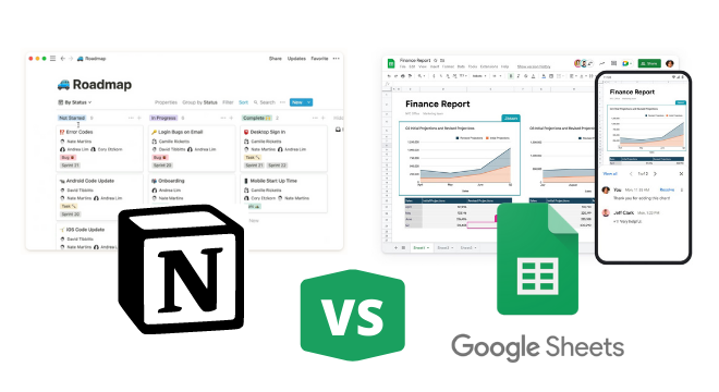 Notion vs Google Sheets, should you pick one or the other?