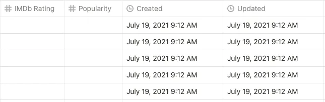 TV Tracker database new properties.